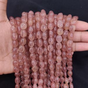 Navrabeads Strawberry Quartz Beads 8mm 12 Inch String 