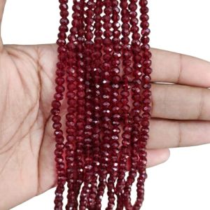 Glass Crystal, Rondelle, 4mm,Maroon,Pack of 4 strings