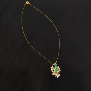 navrabeads invisible necklace with leaf clover charms transparent thread lucky jewellery