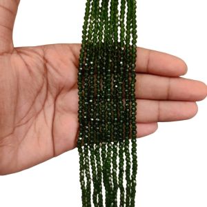 Glass Crystal, Rondelle, 3mm,Green, Pack of 4 Strings