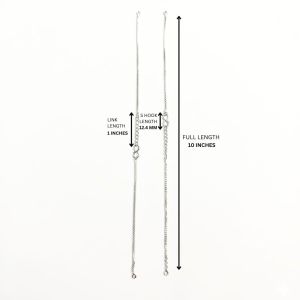 Hook and eye Clasp (Connector Chain), Sliver , 6 inches long