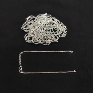 Hook and eye Clasp (Connector Chain), Sliver , 6 inches long