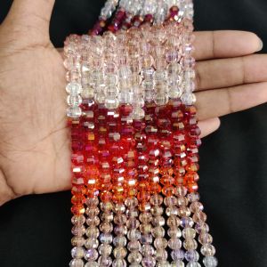 Navrabeads MULTICOLOR HIGH QUALITY FANCY CRYSTAL BEADS 6x8mm for Jewelry Making 12" approx 40 to 45 beads DIY Necklace Bracelet Craft Supplies