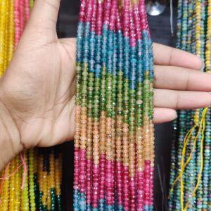 Multi sapphire Replica Agate Rondelle, 4x2mm, Multi colour