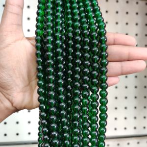 Matte Dull Black Solid Color Glass Beads 8mm