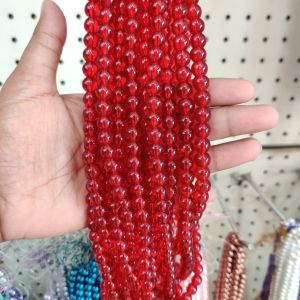 Matte Dull Black Solid Color Glass Beads 8mm