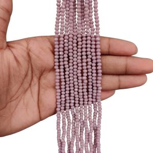 Glass Opaque Crystal, 3mm, Rondelle, Light Purple