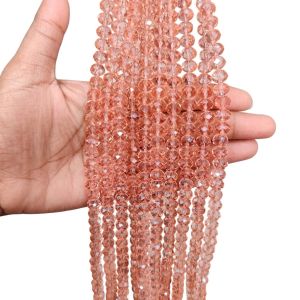 Glass Crystals, Rondelle, 8mm,Light Pink