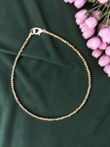 navrabeads pyrite anklet 10 inch adjustable gold tone beaded anklet