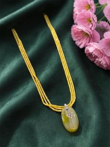 Navrabeads Pink Lace Agate Pendant Necklace with CZ Beads 22 Inch