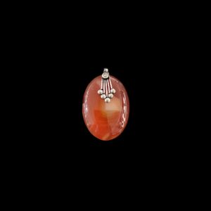 Navrabeads Lace Agate Gemstone Pendant Silver Finish