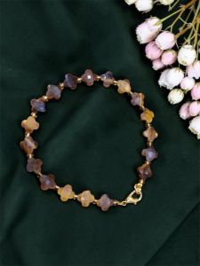 Navrabeads Lucky Charm Four Petal Clover Gemstone Bracelet – 7 Inch | Elegant Adjustable Gemstone Bracelet for Women, Daily & Fashion Wear