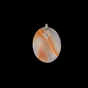 Navrabeads Lace Agate Gemstone Pendant Silver Finish | Stone Pendant for Jewellery Making, Chain Pendant for Women & DIY Designs