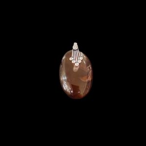 Navrabeads Lace Agate Gemstone Pendant Silver Finish 