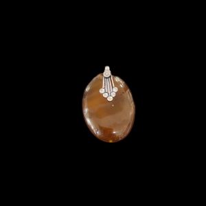 Navrabeads Lace Agate Gemstone Pendant Silver Finish 