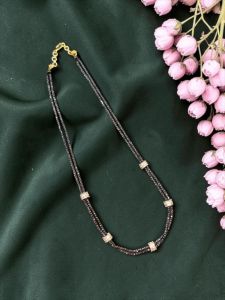 Elegant 2 Layer Crystal Necklace with Metal Pendant for Women | Stylish Layered Party Wear Fashion Jewellery Necklace