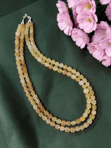 Elegant Two Layer Square Agate Necklace for Women | Designer Geometric Party Wear Statement Fashion Jewellery
