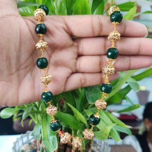 Brand Green Agate Beads Necklace with Traditional Nakshi Balls, 25 Inch Handmade Ethnic Jewellery, Elegant Party Wear & Wedding Necklace for Women