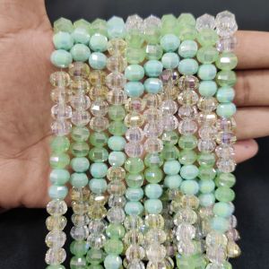Navrabeads MULTICOLOR HIGH QUALITY FANCY CRYSTAL BEADS 6x8mm for Jewelry Making 12" approx 40 to 45 beads DIY Necklace Bracelet Craft Supplies