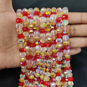 Navrabeads MULTICOLOR HIGH QUALITY FANCY CRYSTAL BEADS 6x8mm for Jewelry Making 12" approx 40 to 45 beads DIY Necklace Bracelet Craft Supplies