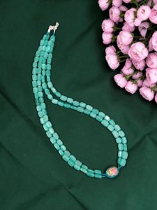 Elegant 3 Layer Peach Agate Necklace 20 Inches for Women | Designer Multi Layer Party Wear Statement Jewellery