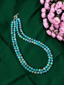 Elegant 2 Layer Printed Glass Beads Necklace for Women | Designer Party Wear Fashion Jewellery