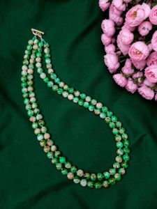 Elegant 2 Layer Printed Glass Beads Necklace for Women | Designer Party Wear Fashion Jewellery