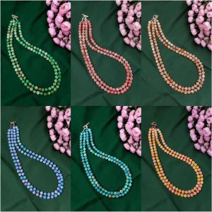 Assorted Pack of 6 Printed Glass Beads Necklaces for Women | Designer Layered Party Wear Fashion Jewellery Collection