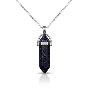Navrabeads Blue Pencil Pendant Necklace for Women & Girls | Stainless Steel and Anti Tarnish |Trendy Gen Z Aesthetic Statement Chain Jewellery for Daily Wear, Layering & Gifting