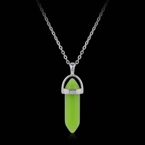 Navrabeads Parrot Green Pencil Pendant Necklace for Women & Girls | Stainless Steel and Anti Tarnish |Trendy Gen Z Aesthetic Statement Chain Jewellery for Daily Wear, Layering & Gifting
