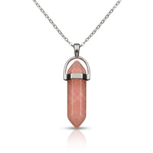 Navrabeads Peachish Pink Pencil Pendant Necklace for Women & Girls | Stainless Steel and Anti Tarnish |Trendy Gen Z Aesthetic Statement Chain Jewellery for Daily Wear, Layering & Gifting