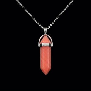 Navrabeads Pinkish Peach Pencil Pendant Necklace for Women & Girls | Stainless Steel and Anti Tarnish |Trendy Gen Z Aesthetic Statement Chain Jewellery for Daily Wear, Layering & Gifting