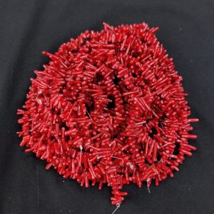 Navrabeads Taiwanese Bamboo Coral Chip Beads Dark Red – 15 Inch String | Organic Shape Beads for Jewellery Making
