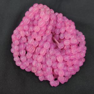 Navrabeads Premium Carved Quartz Gemstone Beads 7x9mm – 14 Inch String (Approx 45–50 Beads) | Jewellery Making Beads for DIY Bracelets & Necklaces