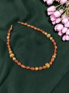 Elegant Sandstone Beaded Necklace Set with Antique Gold Beads & Matching Stud Earrings for Women | Ethnic Party Wear Jewellery