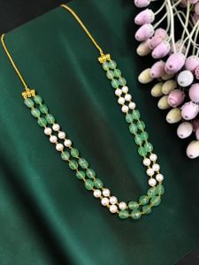 Elegant Purple Agate Beads Necklace with Antique Gold Spacers 20 Inches for Women | Designer Party Wear Statement Jewellery