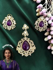 High Quality Victorian Pendant Set with Stud Earrings, Antique Finish Designer Jewellery, Elegant Wedding, Party & Festive Wear Jewellery for Women