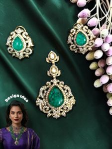 High Quality Victorian Pendant Set with Stud Earrings, Antique Finish Designer Jewellery, Elegant Wedding, Party & Festive Wear Jewellery for Women