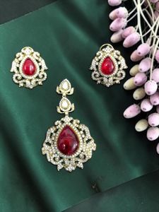 High Quality Victorian Pendant Set with Stud Earrings, Antique Finish Designer Jewellery, Elegant Wedding, Party & Festive Wear Jewellery for Women