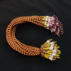 Back Rope (Adjustable), Maroon Dori With Pearl Tassels