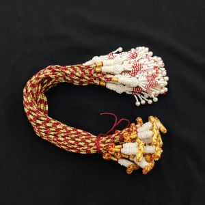 Back Rope (Adjustable), Maroon Dori With Pearl Tassels