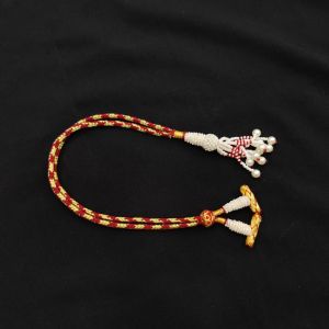 Back Rope (Adjustable), Maroon Dori With Pearl Tassels