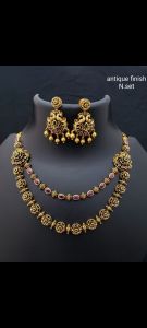 Crystal Beads 3 Layer Necklace with Lakshmi Side Pendant, 22 Inch Traditional Ethnic Jewellery, Elegant Festive, Wedding & Party Wear Necklace for Women