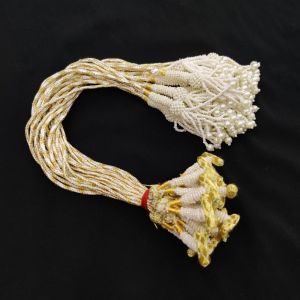 Shop Handmade Green and Yellow Dori with Bead Tassels for 3 and 5 Layer Necklaces. Adjustable jewellery cord for necklace making and repairs.