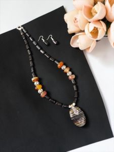 Crystal Beads 3 Layer Necklaces with Lakshmi Side Pendant, 22 Inch Traditional Ethnic Jewellery, Elegant Festive, Wedding & Party Wear Necklace for Women