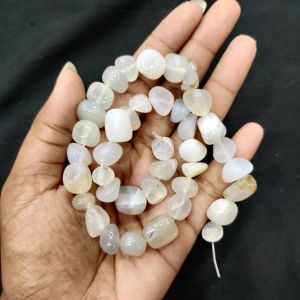 Navrabeads White Nugget Beads 10mm | Premium Irregular Shape Beads for Jewellery Making, Earthy Tone Designer Beads for Necklaces, Bracelets & DIY Craft Designs