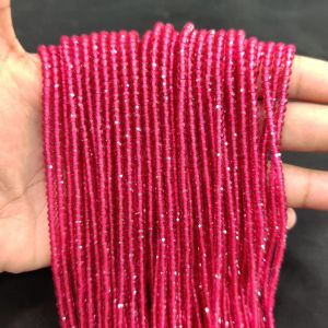 Navrabeads 3mm Round Ruby American Onyx with Glitter 14 Inch String (Approx 160–165 Beads) | Premium Jewellery Making Beads for DIY Bracelets & Necklaces