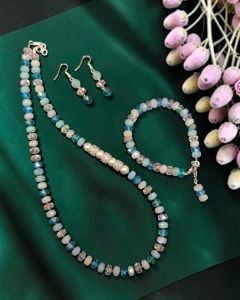 Elegant Green Crystal Necklace with Pearl Mugappu for Women | Traditional Party Wear Ethnic Fashion Jewellery