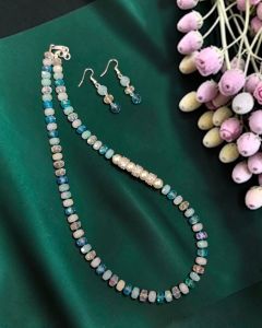 Elegant Green Crystal Necklace with Pearl Mugappu for Women | Traditional Party Wear Ethnic Fashion Jewellery
