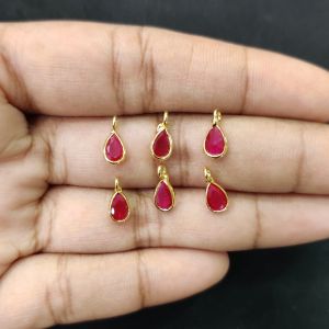 Navrabeads Zircon Drops Ruby Pink – Pack of 10 Pieces | Sparkling Jewellery Making Charms for Earrings, Necklaces & DIY Crafts
